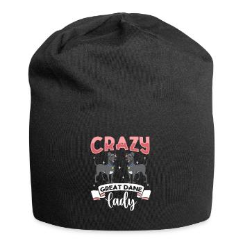 Crazy Great Dane Lady - Deutsche Dogge - Jersey Beanie - black - Front