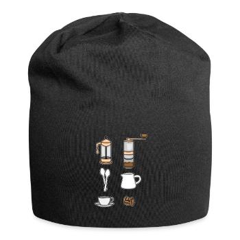 Kaffee Geschenk Männer Kaffee Trinken Barista - Jersey-Beanie - Schwarz - Vorne
