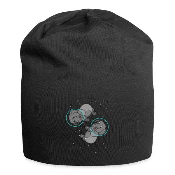 Weltraum Astronaut Geschenk Kinder Elefant - Jersey-Beanie - Schwarz - Vorne