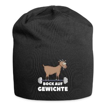 Bock auf Gewichte - Jersey-Beanie - Schwarz - Vorne