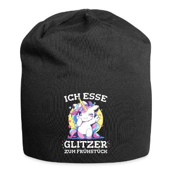 Einhorn Einhörner Fabelwesen Mystisch - Jersey-Beanie - Schwarz - Vorne
