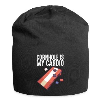 Cornhole est mon cardio cornhole sacs Cornhole - Bonnet en jersey - noir - Devant