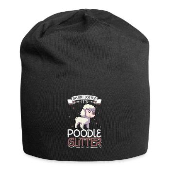 Caniche Paillettes - Bonnet en jersey - noir - Devant