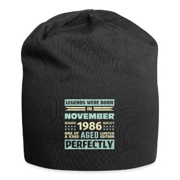 37th Birthday November Vintage 1986 Vintage - Jersey Beanie - black - Front