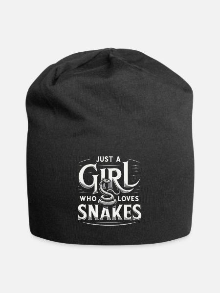 Schlange Schlangen Tier - Jersey-Beanie - Schwarz