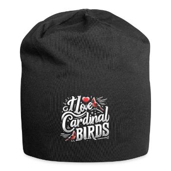 Cardinal Red Cardinal Bird Red Cardinal - Jersey Beanie - black - Front