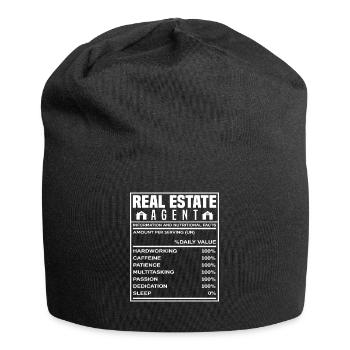 Immobilienmakler Informationen Geschenkidee - Jersey-Beanie - Schwarz - Vorne