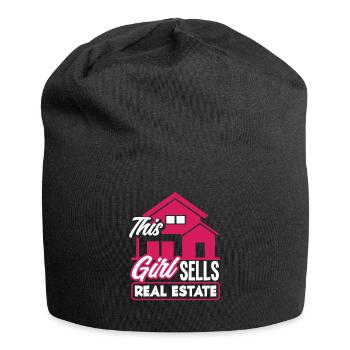 Immobilienmakler Dame Frau Mädchen Geschenk - Jersey-Beanie - Schwarz - Vorne