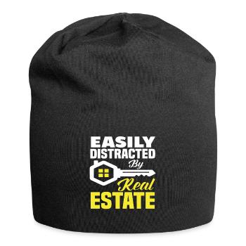 Lustiger Immobilienmakler Spruch - Jersey-Beanie - Schwarz - Vorne