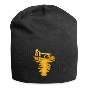 Trompetenspieler Geschenk Mann Jazz Musik Trompete - Jersey-Beanie - Schwarz - Vorne