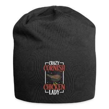 Crazy Cornish Chicken Lady - Indischer Kämpfer - Jersey-Beanie - Schwarz - Vorne