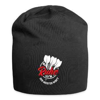 Ruhe Der Meister Wirft Dart Dartspieler - Jersey-Beanie - Schwarz - Vorne