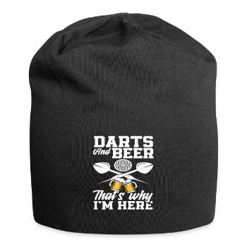 Dart Und Bier Deshalb Bin Ich Hier - Jersey-Beanie - Schwarz - Vorne