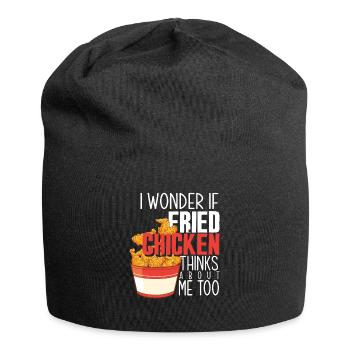 Poulet frit cadeau dicton - Bonnet en jersey - noir - Devant
