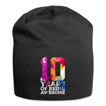 10 YEARS OF BEING AWESOME 10. GEBURTSTAG - Jersey-Beanie - Schwarz - Vorne