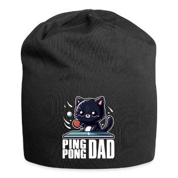 Table Tennis Katze Pingpong Black Cat Dad Outfit - Bonnet en jersey - noir - Devant