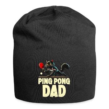 Table Tennis Katze Pingpong Black Cat Dad Outfit - Bonnet en jersey - noir - Devant