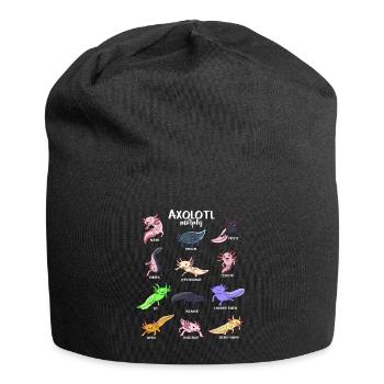 Verschiedene Kawaii Axolotltypen - Jersey-Beanie - Schwarz - Vorne