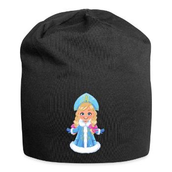 Ded Moroz Snegurotschka russischer Weihnachtsmann - Jersey-Beanie - Schwarz - Vorne