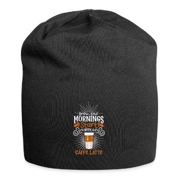 Guten Morgen mit Caffè Latte - Jersey-Beanie - Schwarz - Vorne