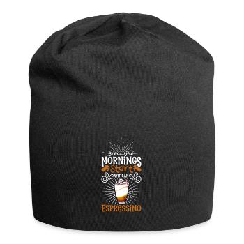 Good morning with Espressino - Jersey Beanie - black - Front