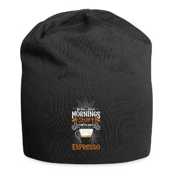 Good morning with espresso - Jersey Beanie - black - Front