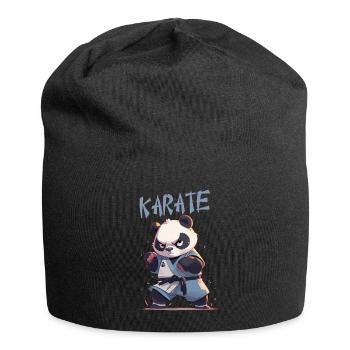 Lustiger japanischer Karate Panda Kawaii Karateka - Jersey-Beanie - Schwarz - Vorne