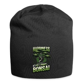 Japanischer Bonsai - Jersey-Beanie - Schwarz - Vorne