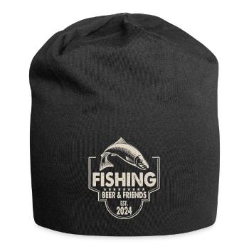 Fishing Beer & Friends Angeln Fischen Spruch - Jersey-Beanie - Schwarz - Vorne