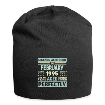 29th Birthday FEBRUARY Vintage 1995 Gift Idea - Jersey Beanie - black - Front