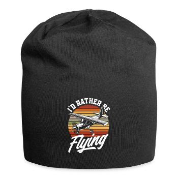 Retro Piloten Flugschüler Fliegen - Jersey-Beanie - Schwarz - Vorne