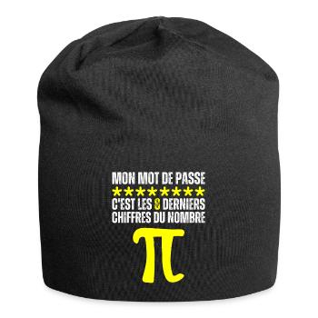 Mot De Passe 8 Derniers Chiffres Pi Nombre Maths - Bonnet en jersey - noir - Devant