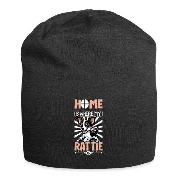 Zuhause - Rat Terrier - Jersey-Beanie - Anthrazit - Vorne