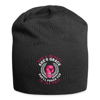 Boxe Combattante Femme Fille Gant De Boxe - Bonnet en jersey - noir - Devant