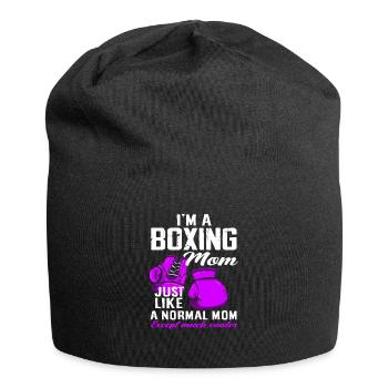 Boxe maman maman cadeau - Bonnet en jersey - noir - Devant