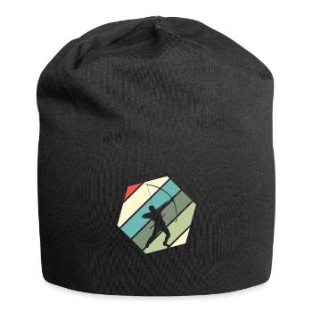 Retro Bogenschütze Bogenschießen - Jersey-Beanie - Schwarz - Vorne