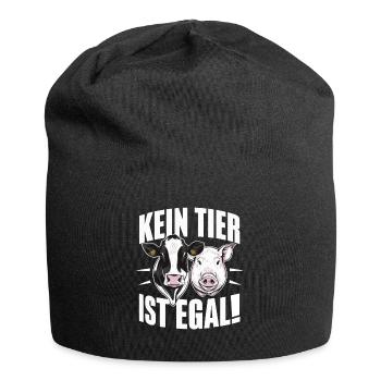 Vegetarier Veganer Tierschutz Tierrecht Veggie - Jersey-Beanie - Schwarz - Vorne