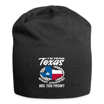 Texas Herkunft Texaner - Jersey-Beanie - Schwarz - Vorne
