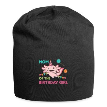 Mom Of The Birthday Girl Axolotl - Jersey-Beanie - Schwarz - Vorne