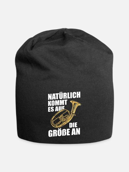 Tenorhorn Tenorhornist Horn Instrument - Jersey-Beanie - Schwarz