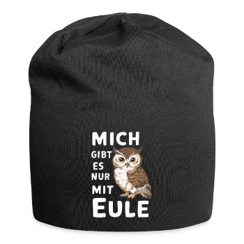 Night Owl, Owl, Owl, Bird - Jersey Beanie - black - Front