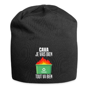Cava Je Vais Bien Tout Va Bien Feu Benne A Ordures - Bonnet en jersey - noir - Devant