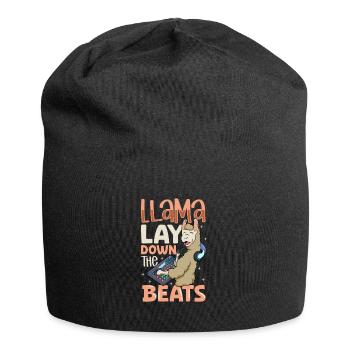 Lama à la table de mixage - Ingénieur du son - Bonnet en jersey - noir - Devant
