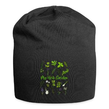 Mein Kräutergarten - Heilkräuter - Jersey-Beanie - Schwarz - Vorne