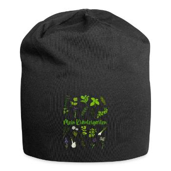Mein Kräutergarten - Kräuter - Jersey-Beanie - Schwarz - Vorne