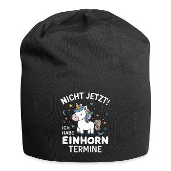 Einhorn Einhörner Fabelwesen Mystisch - Jersey-Beanie - Schwarz - Vorne