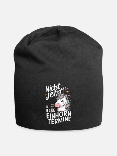 Einhorn Einhörner Fabelwesen Mystisch - Jersey-Beanie - Schwarz