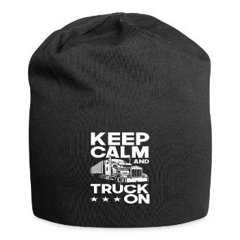 Truck driver driving calmly - Jersey Beanie - black - Front