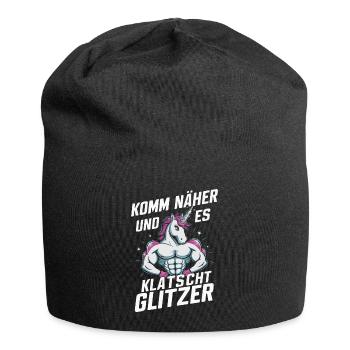 Einhorn Einhörner Fabelwesen Mystisch - Jersey-Beanie - Schwarz - Vorne