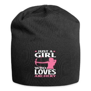 Bogen Frau Mädchen Bogenschießen - Jersey-Beanie - Schwarz - Vorne